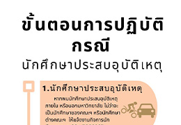 ขั้นตอนการการปฏิบัติ กรณีนักศึกษาประสบอุบัติเหตุ